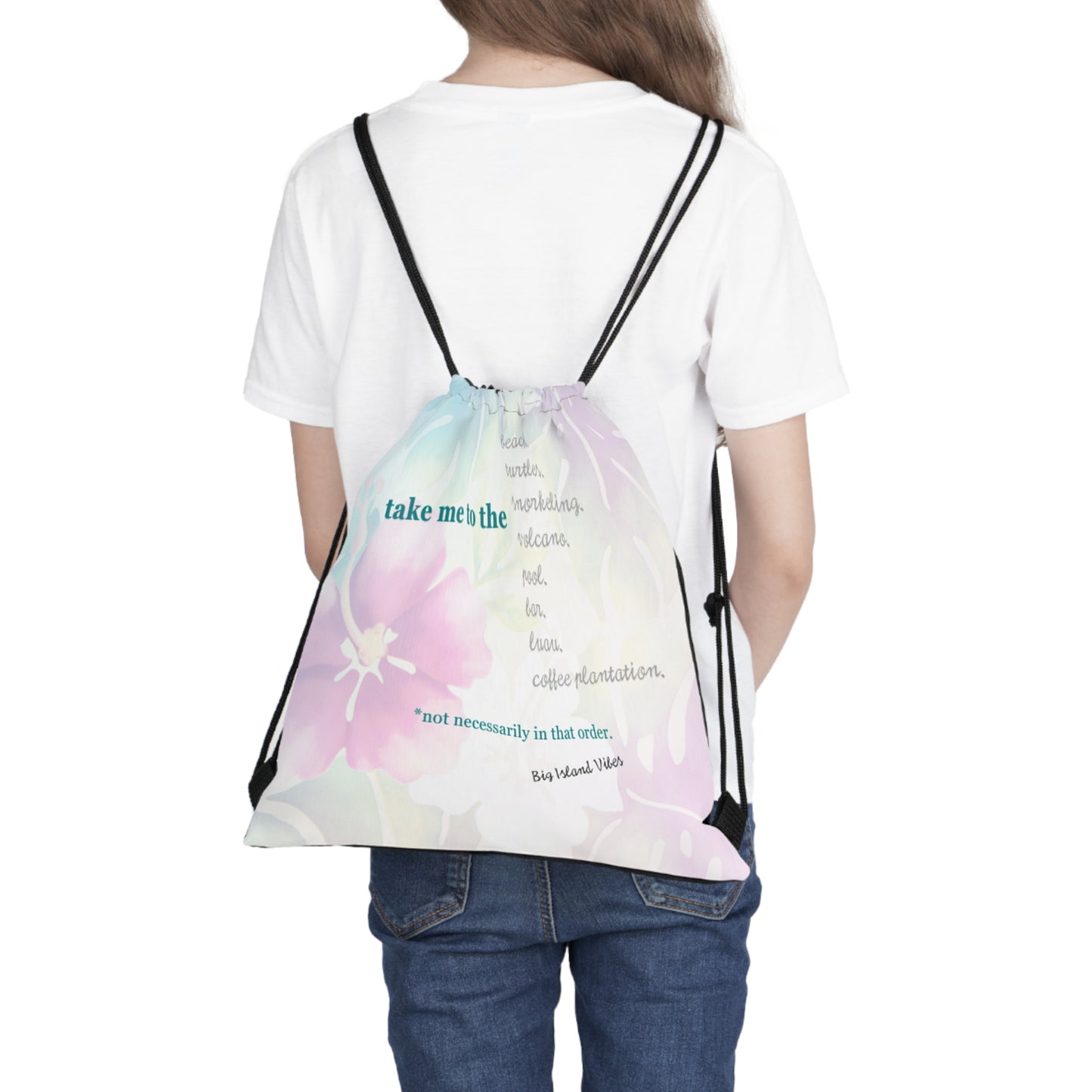 2023 Take Me To The Big Island Vibes Hibiscus Outdoor Drawstring Bag