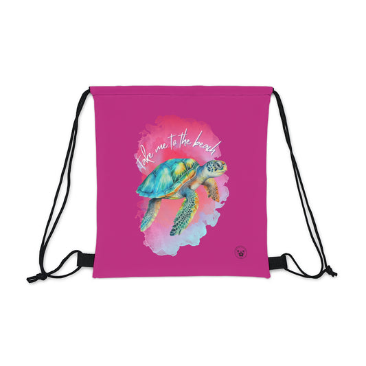2023 Turtle Beach Time Pink Outdoor Drawstring Bag