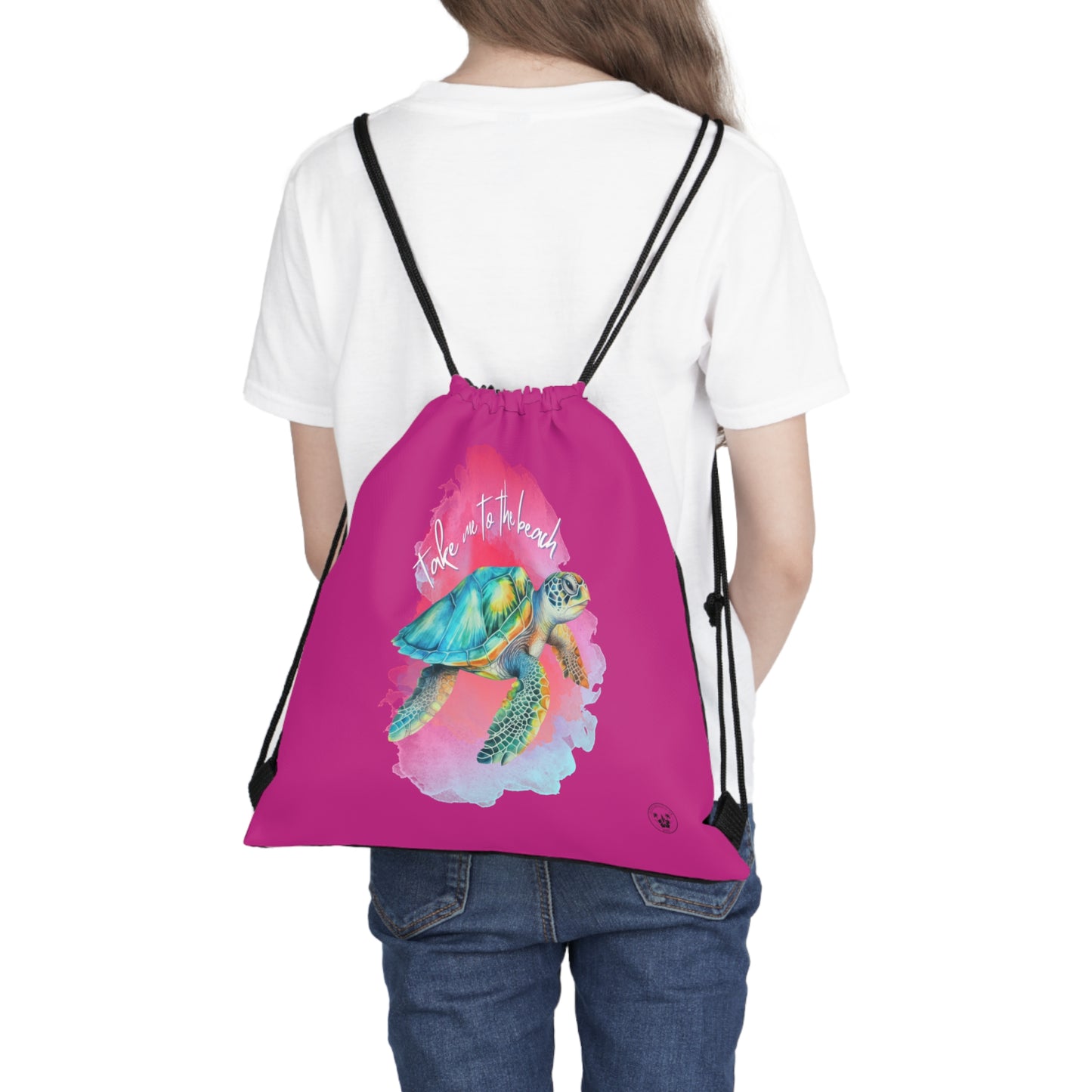 2023 Turtle Beach Time Pink Outdoor Drawstring Bag