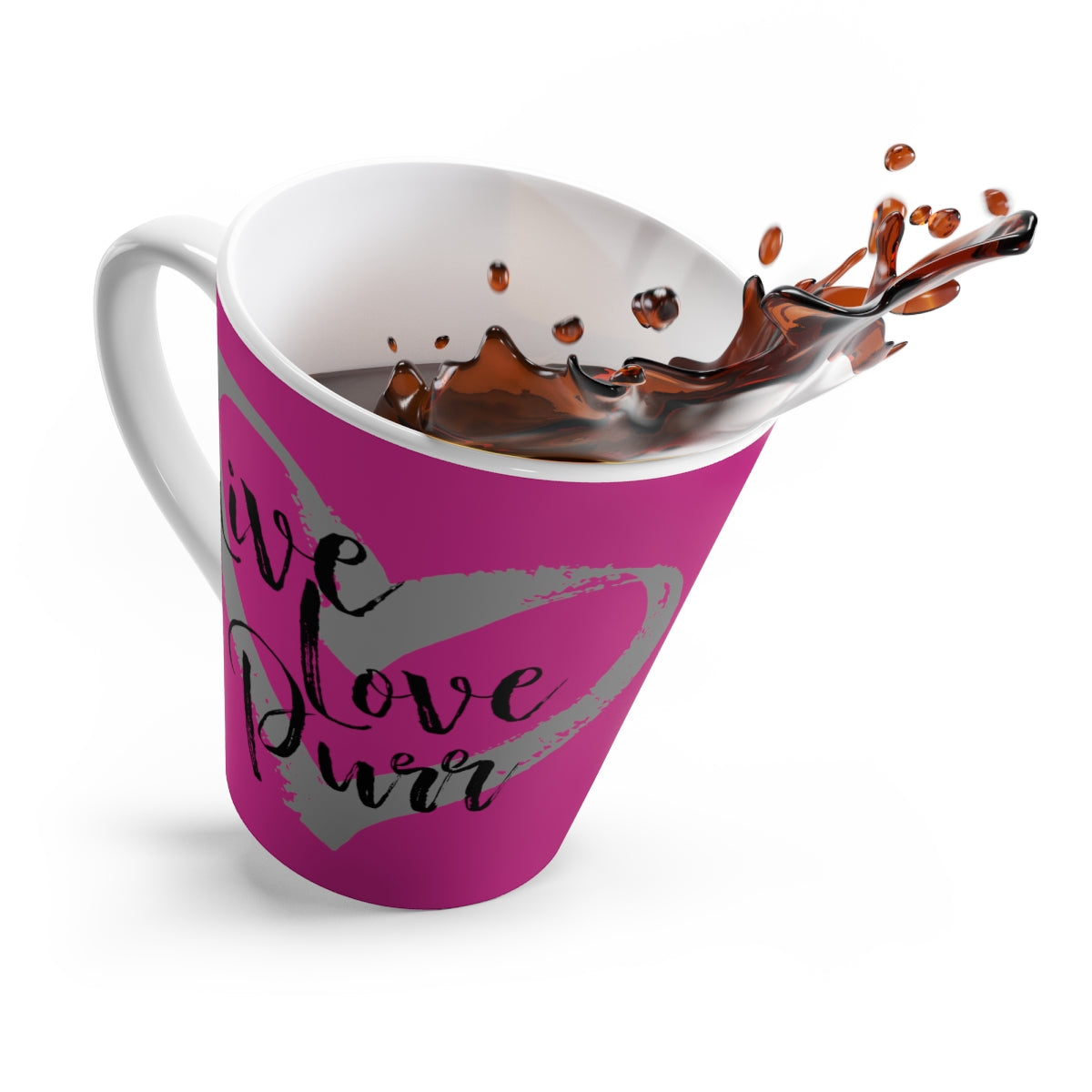 Live Love Purr Pink Coffee Latte Mug - Tea Cup