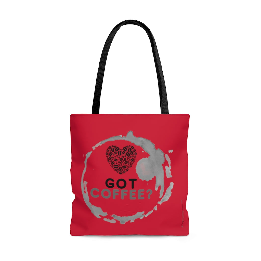Got Coffee Graphic Red Tote Bag - Travel Carry-on - Blue - 3 sizes