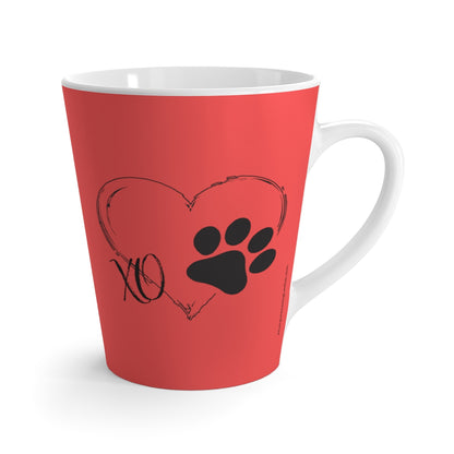 Coral Some Things Fill Your Heart Without Trying Pup - Heart and Paw Latte Mug ~ Dog Lovers Coffee Tea Drinkware