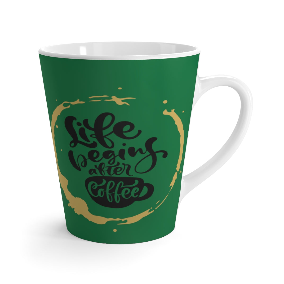 Green Life Begins After Coffee Latte Mug