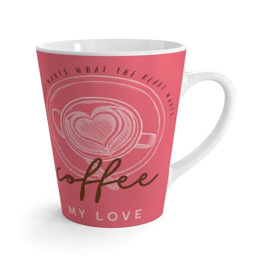 The Heart What's What The Heart Wants Pink Brown Latte Mug