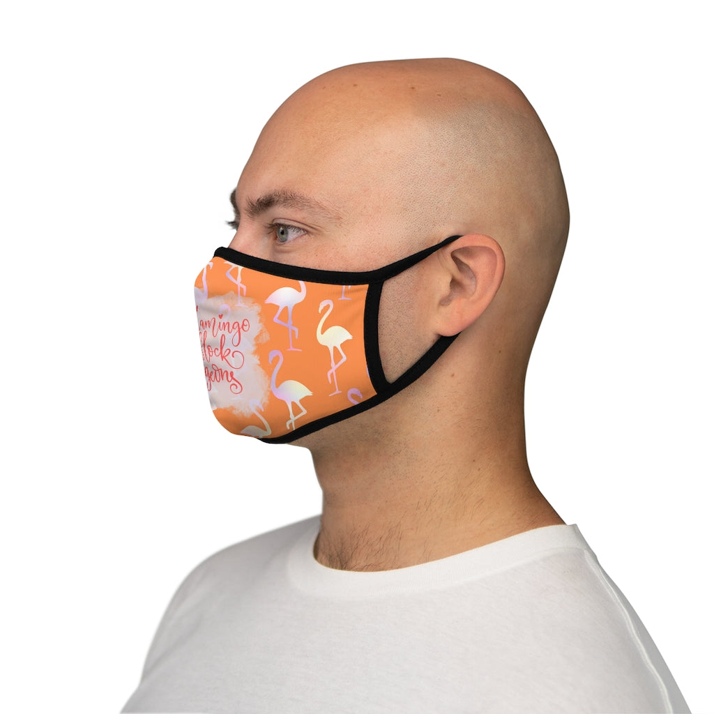 Be A Flamingo Orange Flamingo Classic Style Form Fitted Polyester Face Covering Mask