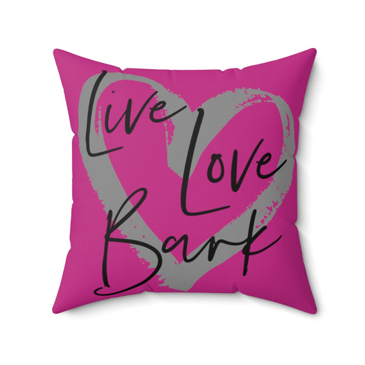 Pink Square Pillow Case - Live Love Bark - Home Decor Pillow Cover - Accent Pillow Cover