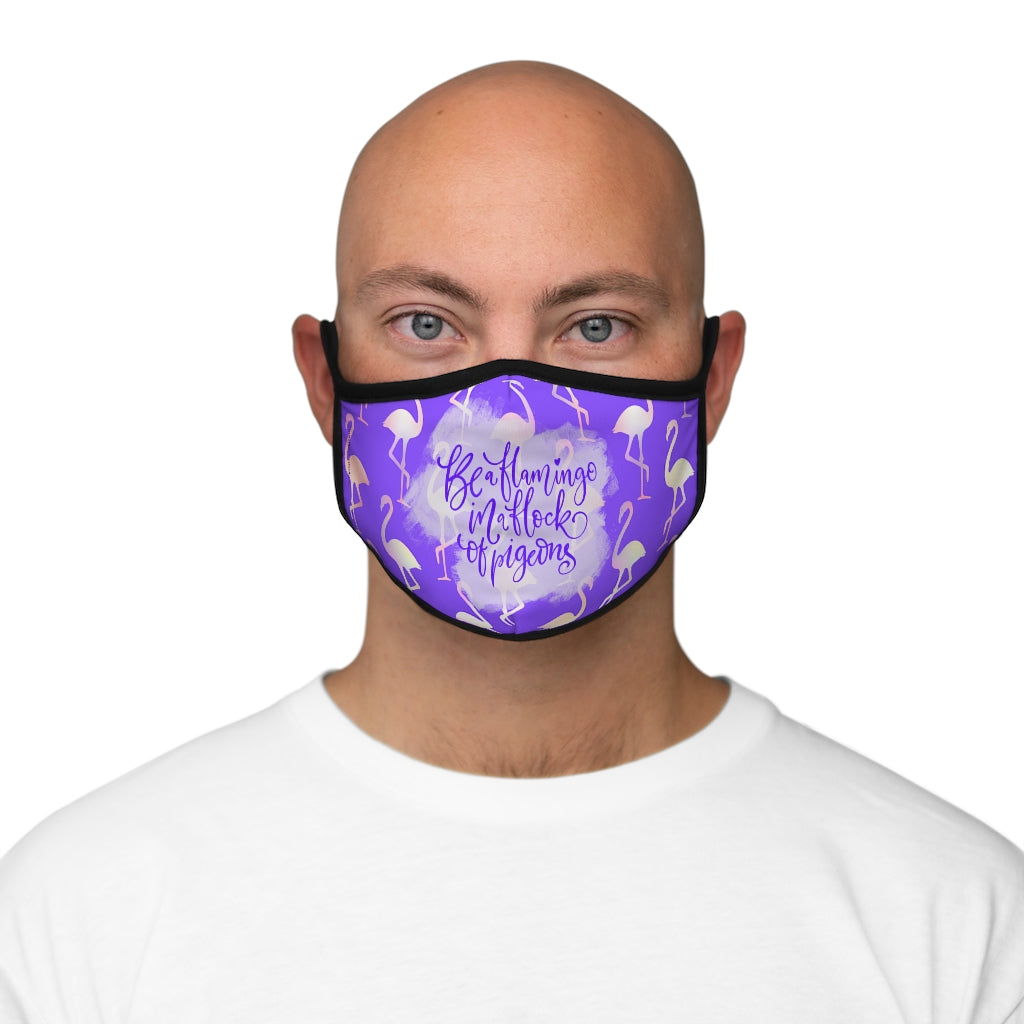 Be A Flamingo Purple and Pink Flamingo Classic Style Form Fitted Polyester Face Covering Mask