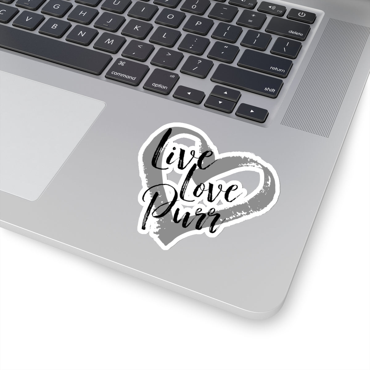 Live Love Purr Heart Kiss-Cut Stickers