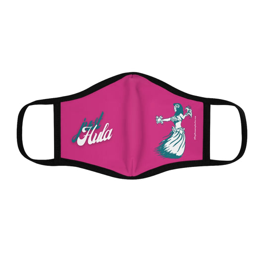 Just Hula & Hula Dancer Teal Pink Hawaiian Style Form Fitted Polyester Face Covering Mask