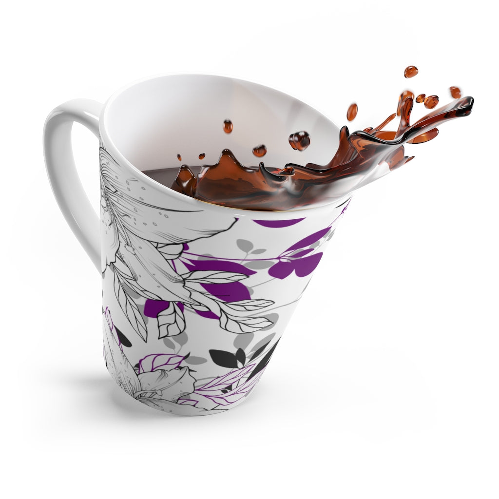 Purple Nature's Leaf and Floral Coffee Latte Mug - Tea Cup