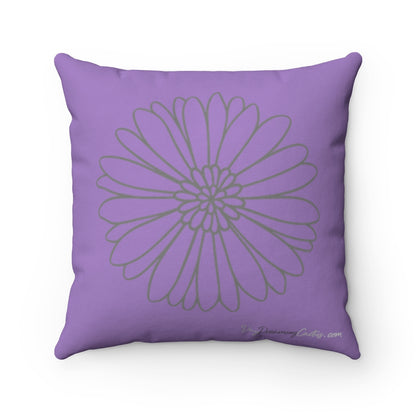 Sunflower and Roses Inspirational Quote - Purple and Teal Graphic Square Home Decor Accent Pillow Case - Cover