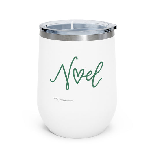 Green Noel White, Black or Silver 12oz Insulated Wine Tumbler - Cup Mug Drinkware