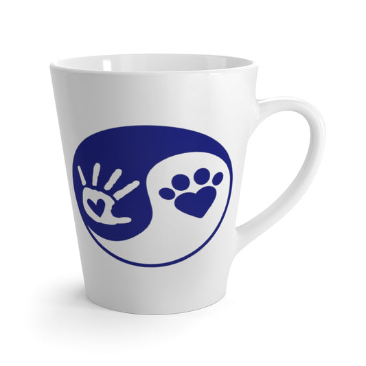 Blue Ying Yang Hand and Paw Coffee Latte Mug ~ Dog Lovers Tea Cup Drinkware