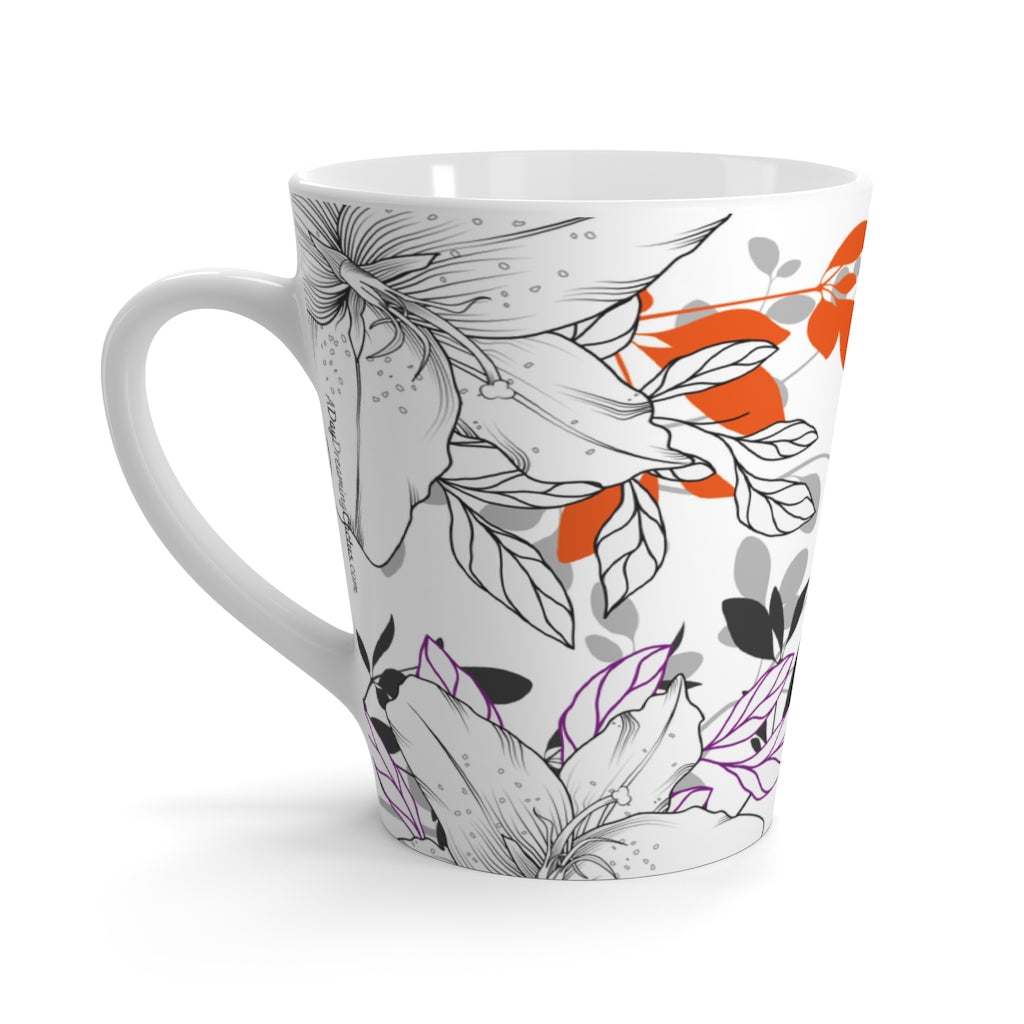 Multicolored Nature's Leaf and Floral Coffee Latte Mug - Tea Cup