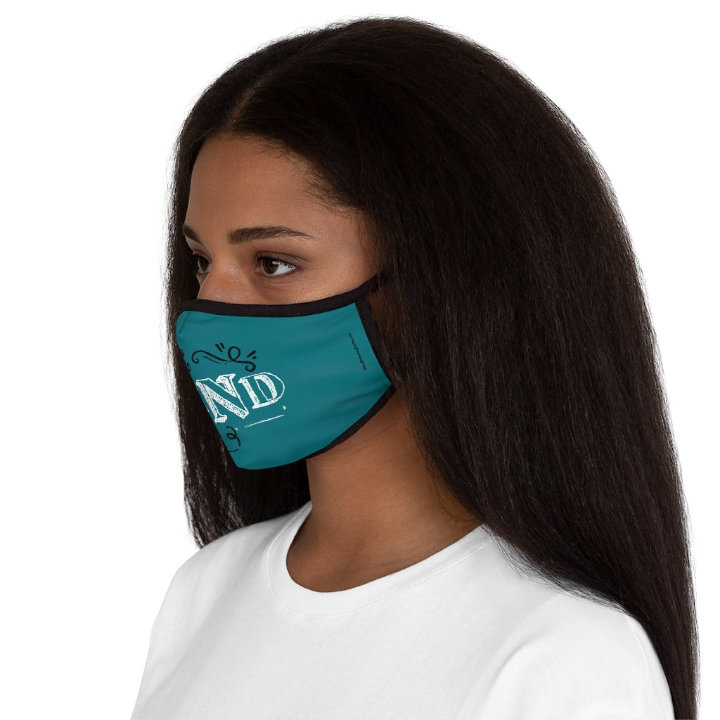 Be Kind Teal Classic Style Form Fitted Polyester Face Covering Mask