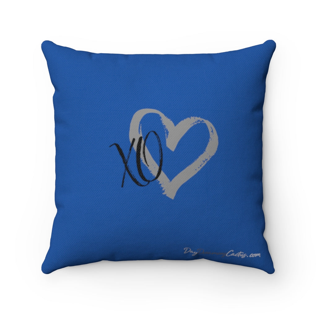 Live Love Bark - Blue Graphic Square Home Decor Accent Pillow Case - Cover