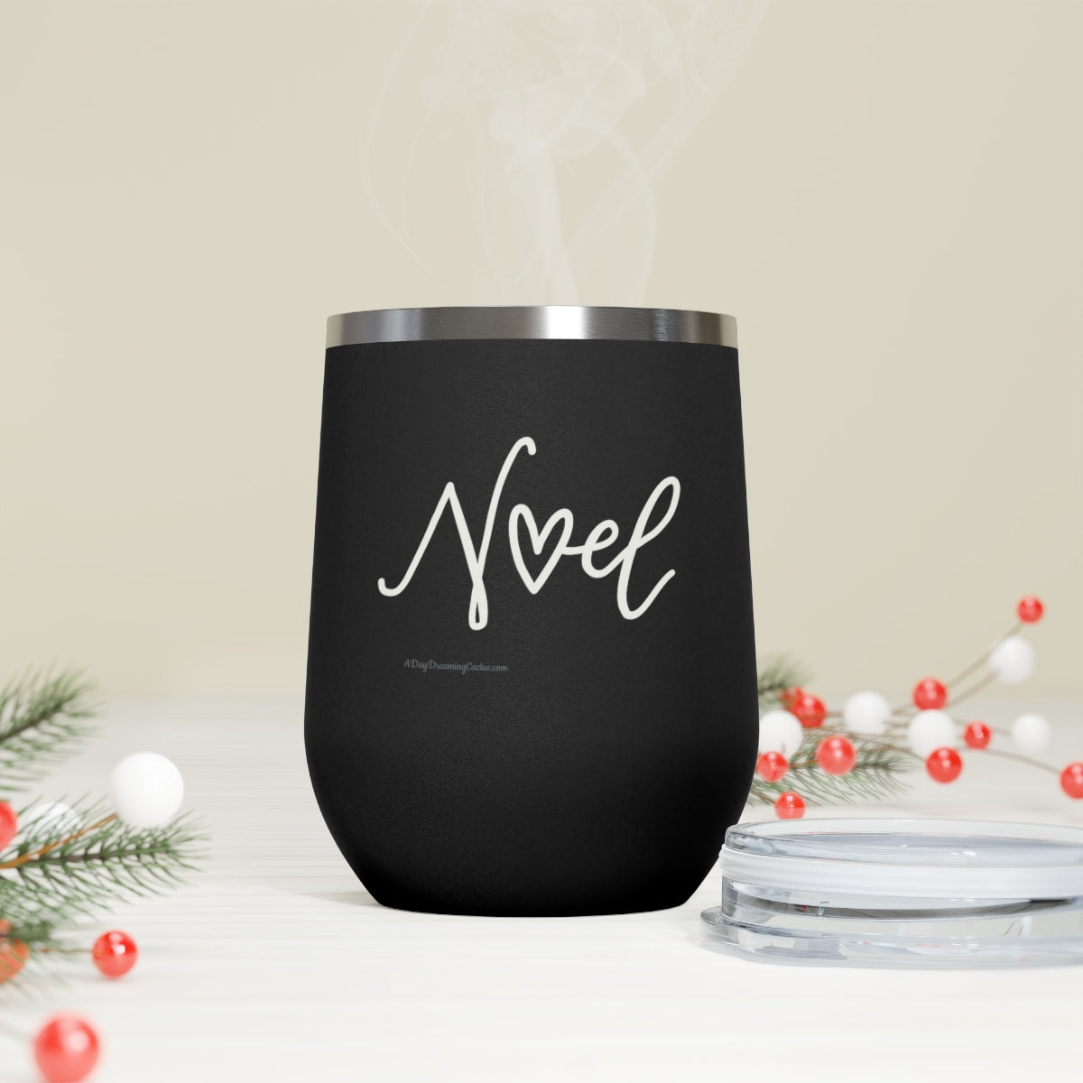 Noel Black and Silver 12oz Insulated Wine Tumbler - Cup Mug Drinkware