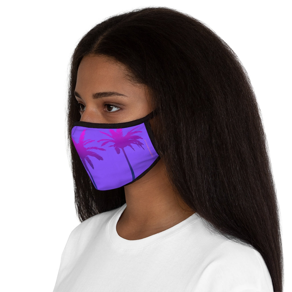 Purple Palm Tree Purple Hawaiian Style Form Fitted Polyester Face Covering Mask