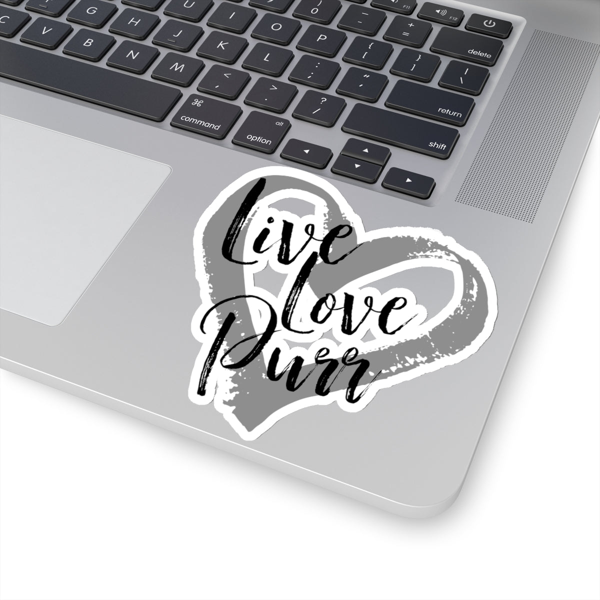 Live Love Purr Heart Kiss-Cut Stickers
