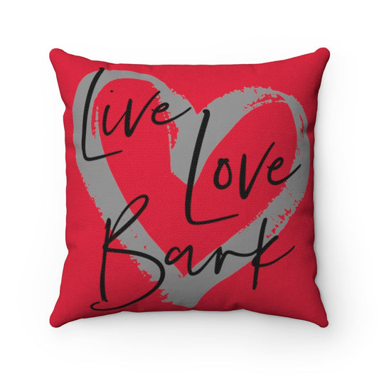 Live Love Bark - Red Home Decor Accent Pillow Case - Cover