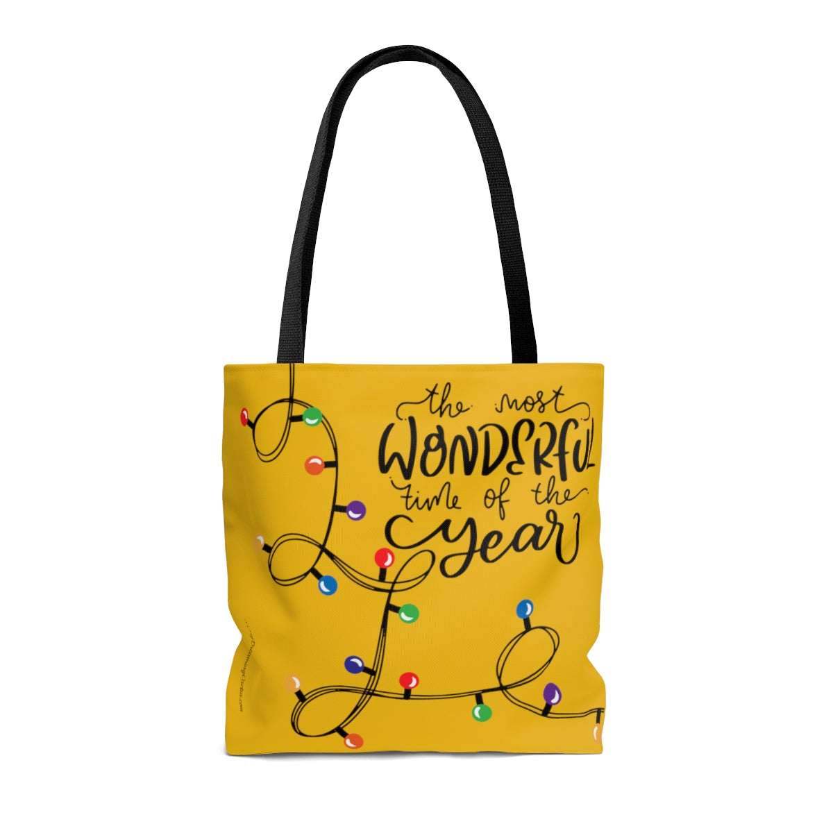 The Most Wonderful Time of Year Gold Tote Bag - Travel Grocery Carry-on