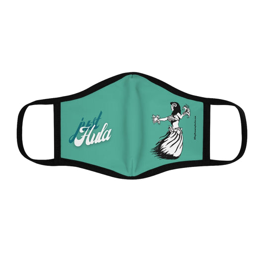 Just Hula & Hula Dancer Teal Hawaiian Style Form Fitted Polyester Face Covering Mask
