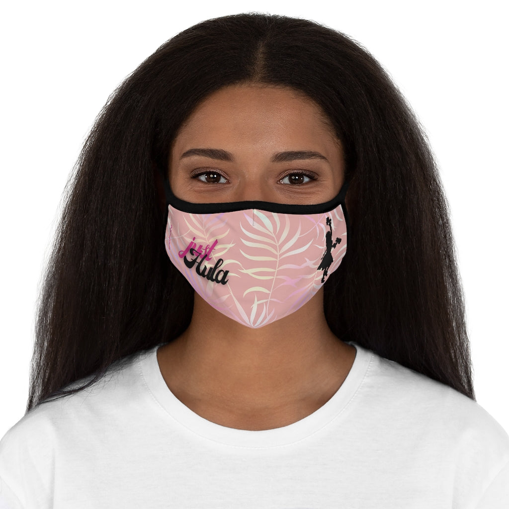 Just Hula Light Pink Tropical Leaf Classic Style Form Fitted Polyester Face Covering Mask