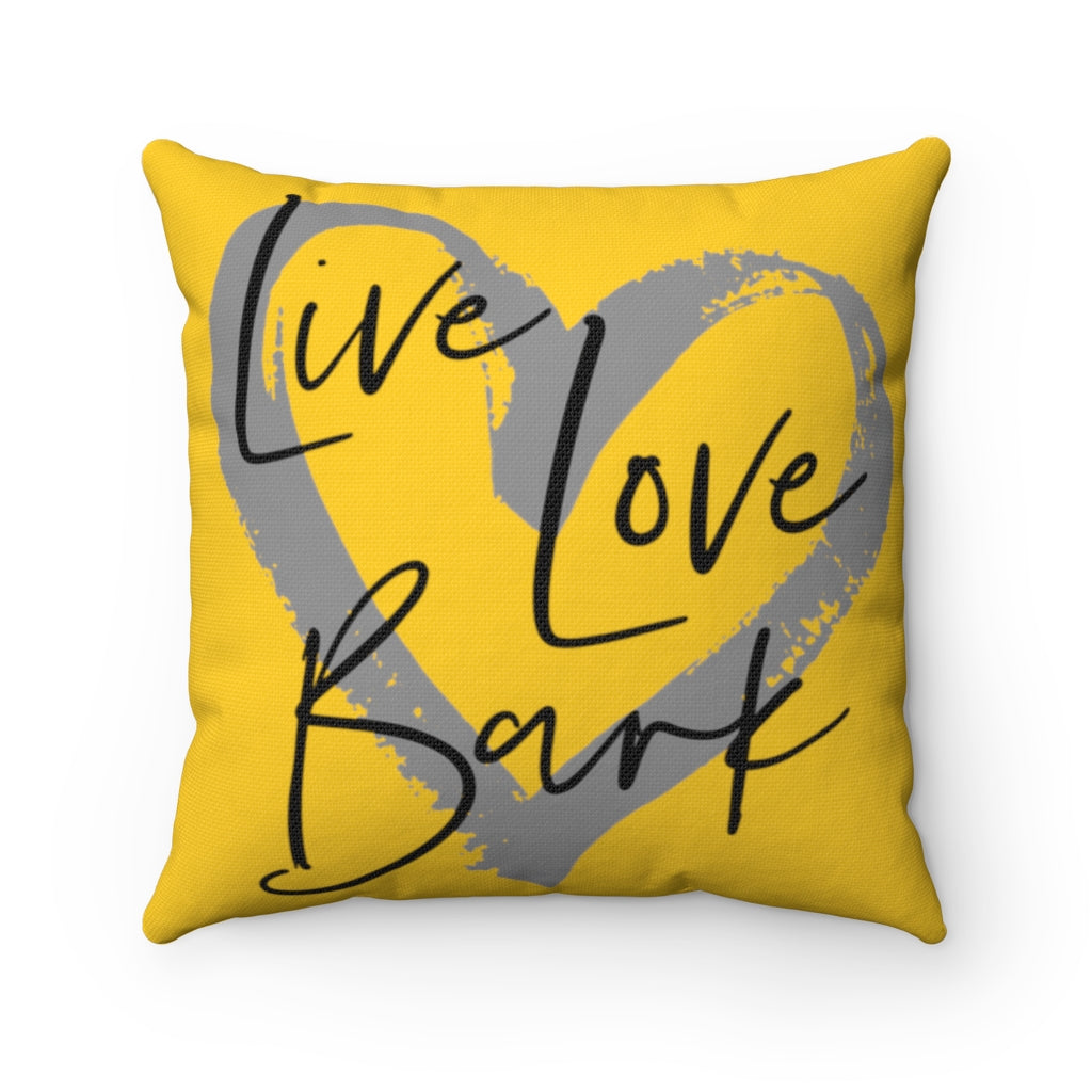 Live Love Bark - Gold Home Decor Accent Pillow Case - Cover