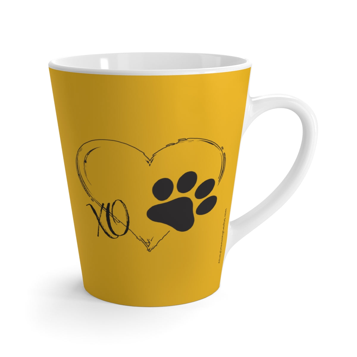 Gold Some Things Fill Your Heart Without Trying Pup - Heart and Paw Latte Mug ~ Dog Lovers Coffee Tea Drinkware