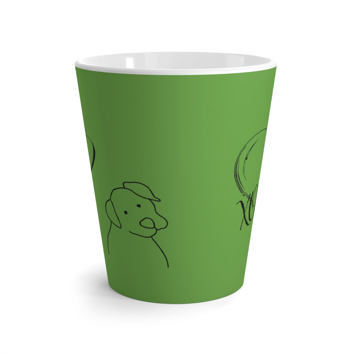 Green Some Things Fill Your Heart Without Trying Pup - Heart and Paw Latte Mug ~ Dog Lovers Coffee Tea Drinkware
