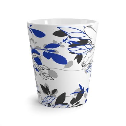 Blue Grey Nature's Leaf and Floral Coffee Latte Mug - Tea Cup