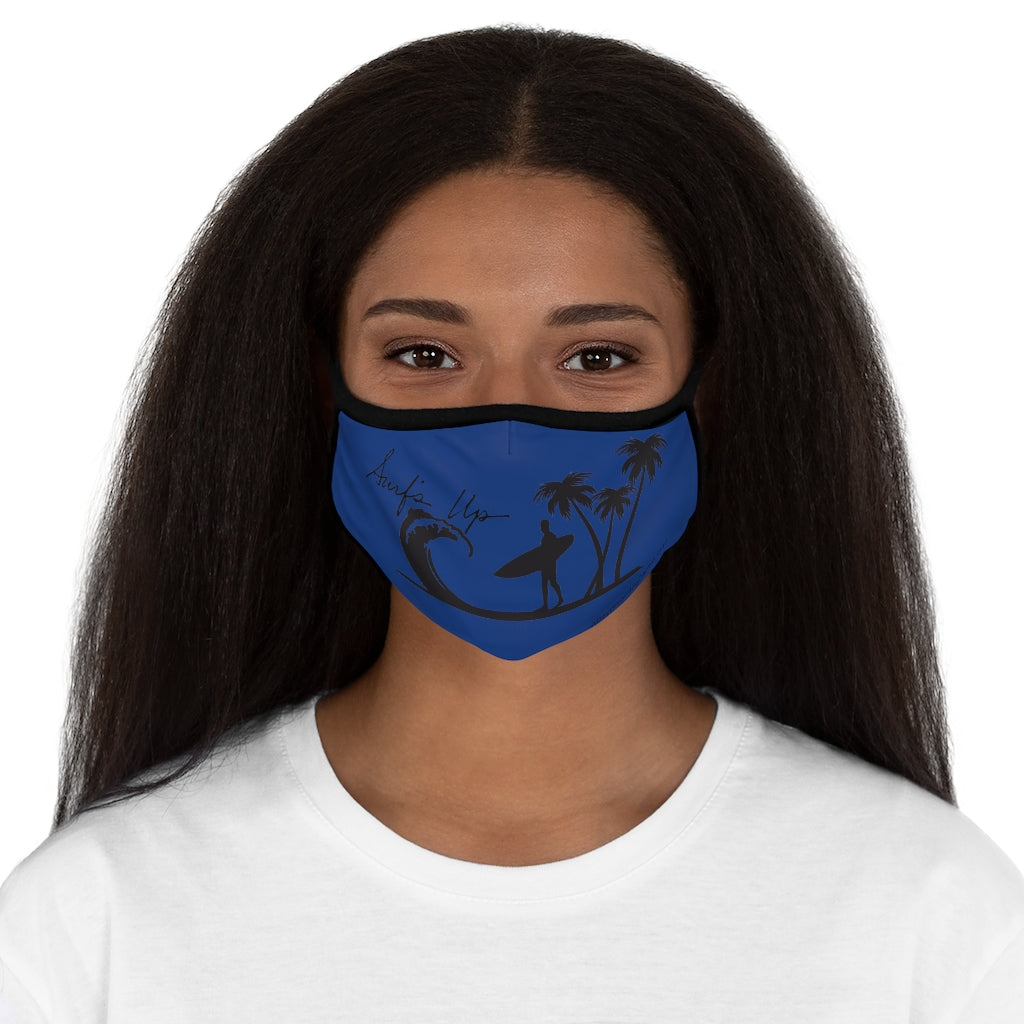 Blue Surfs Up Hawaiian Style Form Fitted Polyester Face Covering Mask