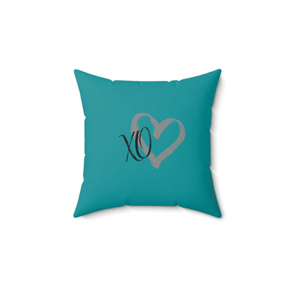 Teal Square Pillow Case - Home Is Where My Dog Is - Home Decor Pillow Cover - Accent Pillow Cover