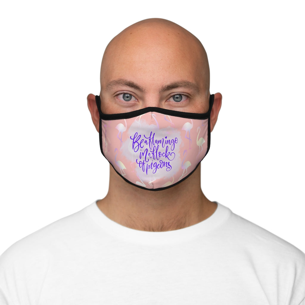 Be A Flamingo Purple and Light Pink Flamingo Classic Style Form Fitted Polyester Face Covering Mask