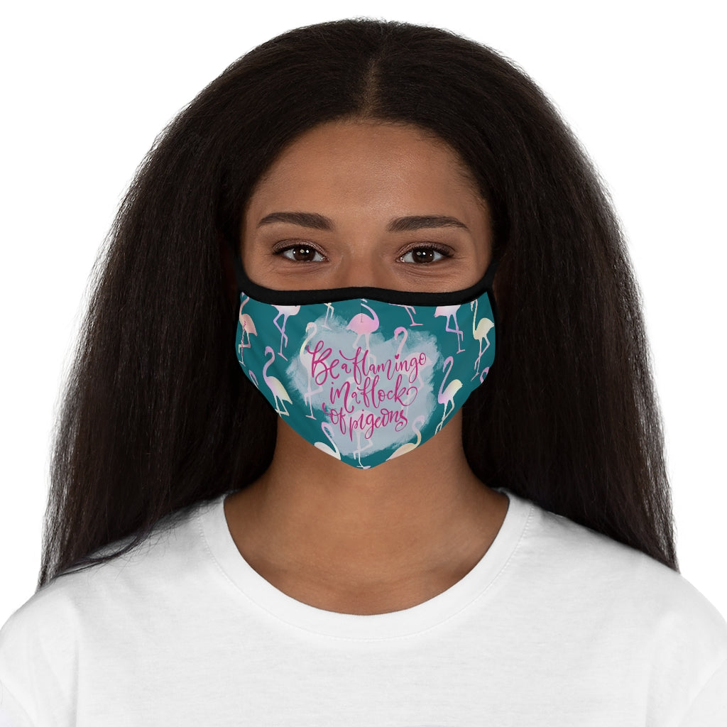 Be A Flamingo Teal and Pink Flamingo Classic Style Form Fitted Polyester Face Covering Mask