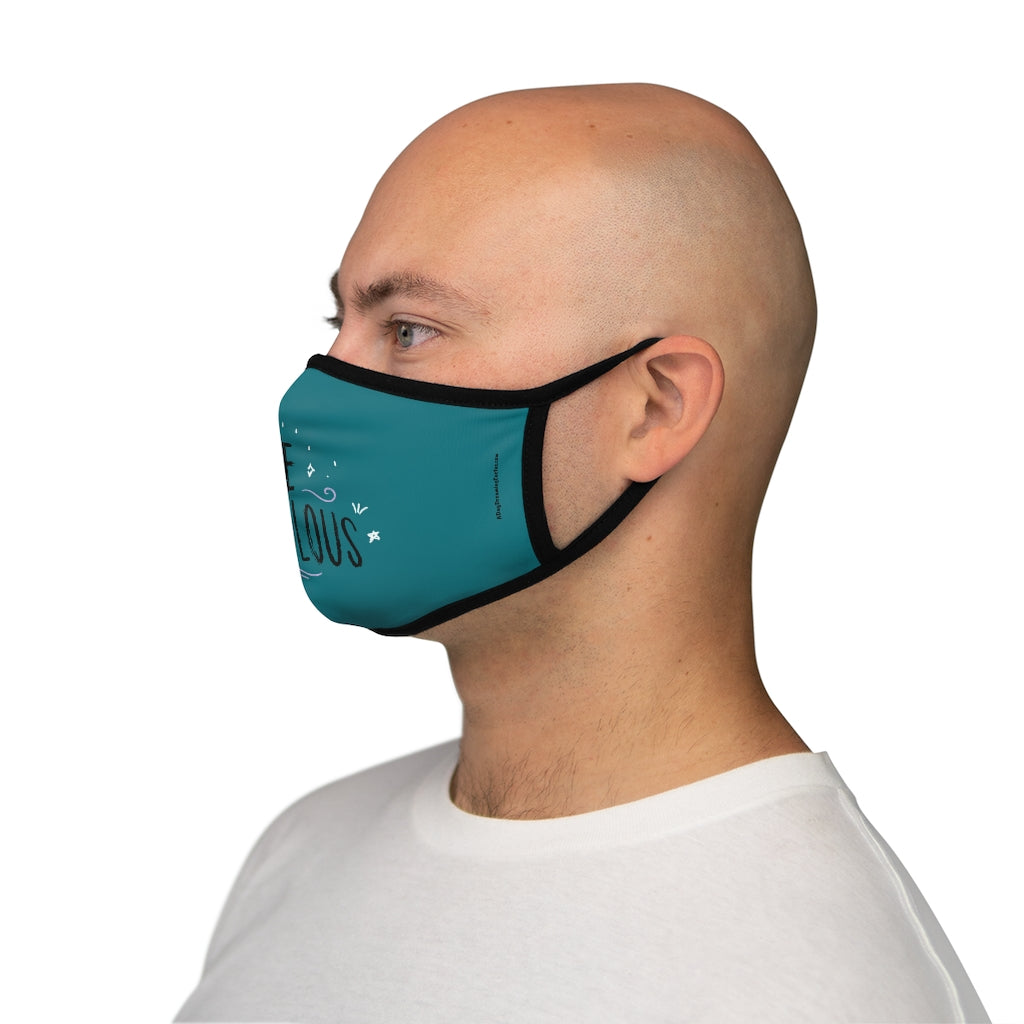 Be Fabulous Teal Classic Style Form Fitted Polyester Face Covering Mask
