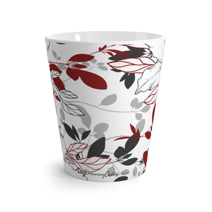 Red Nature's Leaf and Floral Coffee Latte Mug - Tea Cup