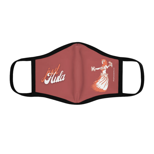 Just Hula & Hula Dancer Maroon Hawaiian Style Form Fitted Polyester Face Covering Mask