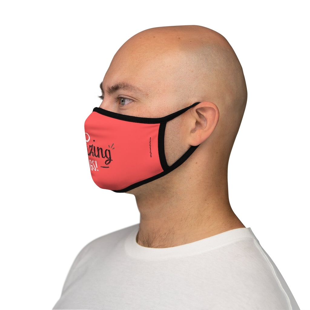 Do Amazing Things Coral Classic Style Form Fitted Polyester Face Covering Mask