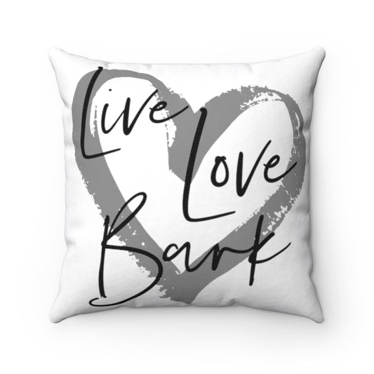 Live Love Bark - Black and White Home Accent Decor Pillow Case - Cover