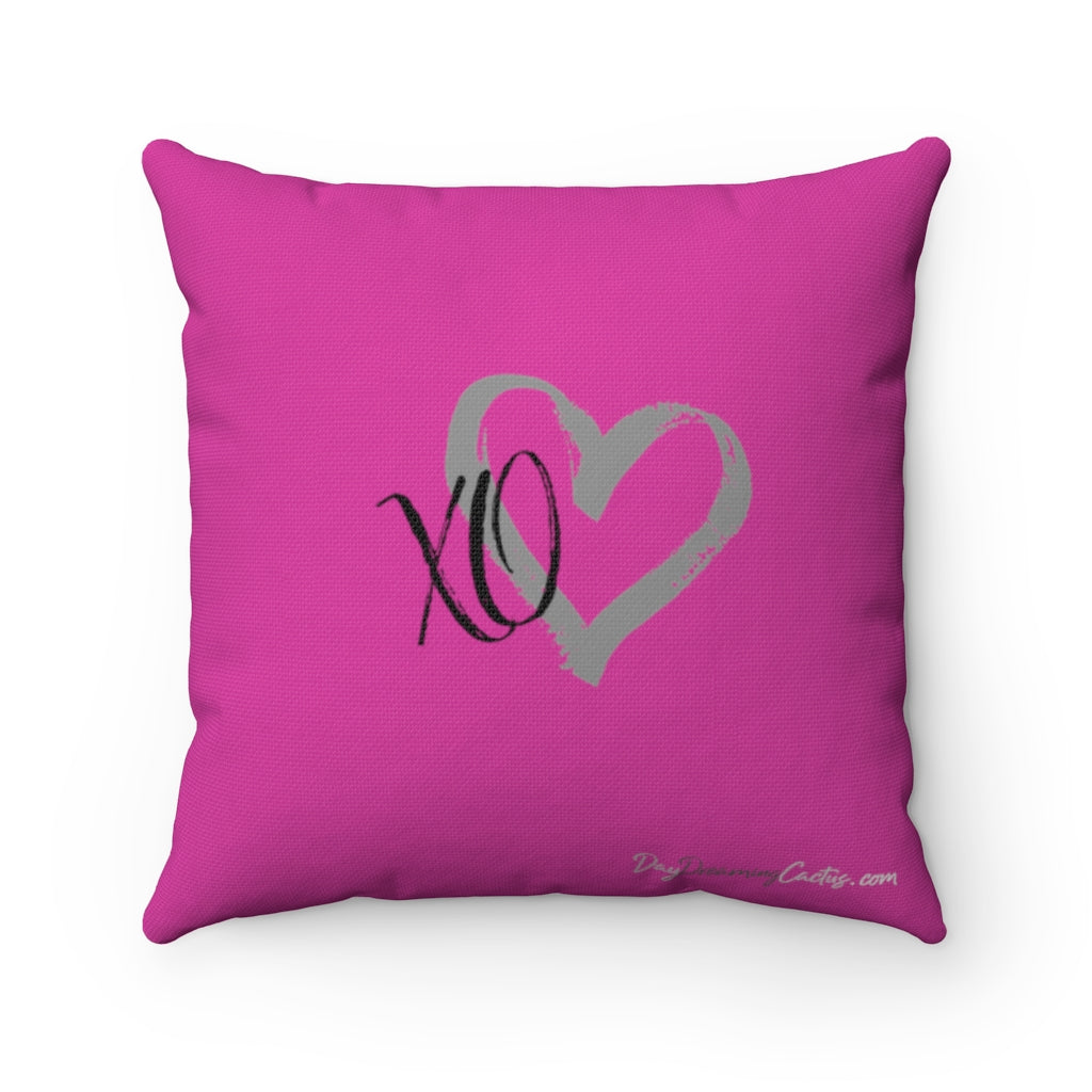Live Love Purr - Pink Square Home Decor Pillow Case - Cover