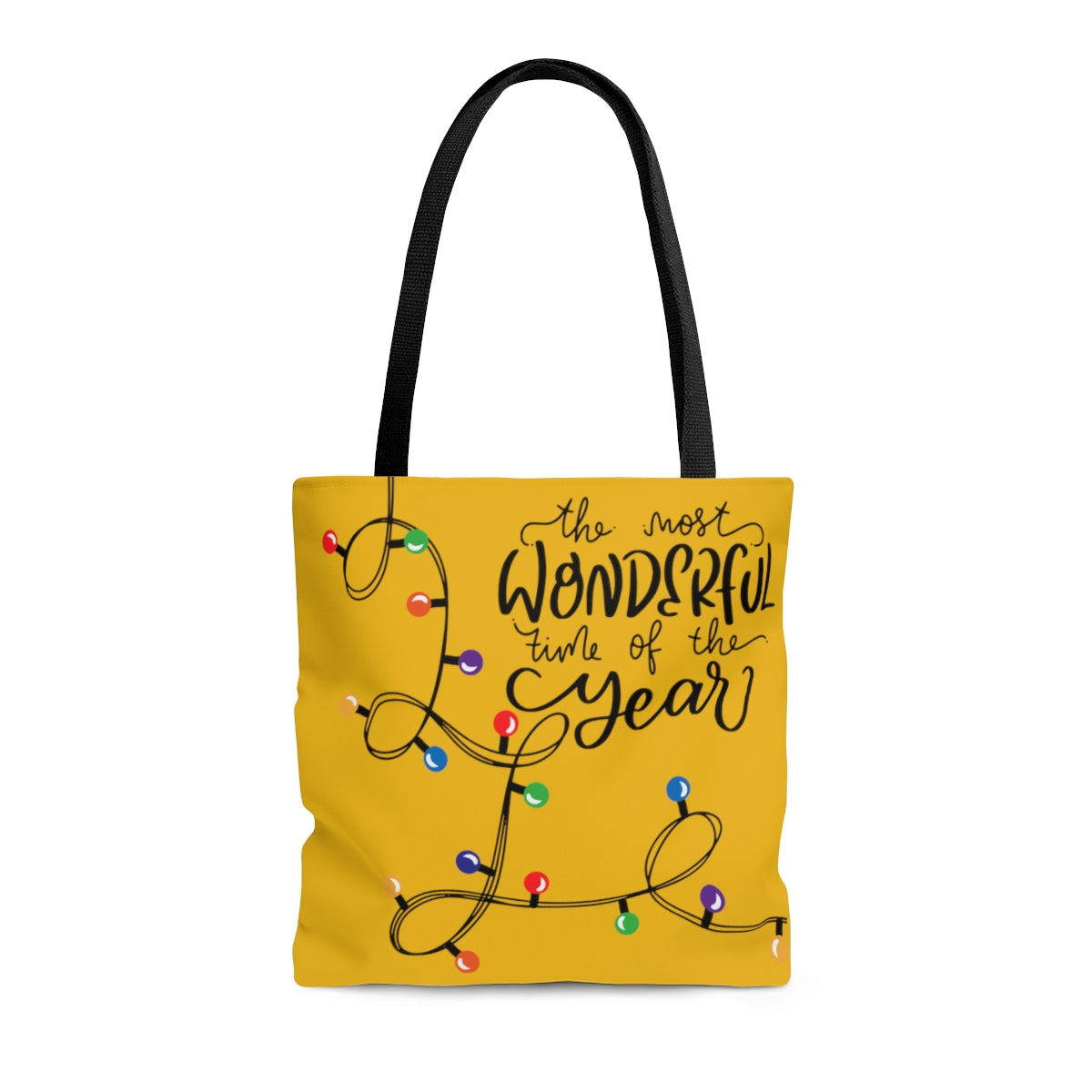 The Most Wonderful Time of Year Gold Tote Bag - Travel Grocery Carry-on