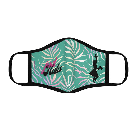 Just Hula Light Pink Tropical Leaf Classic Style Form Fitted Polyester Face Covering Mask