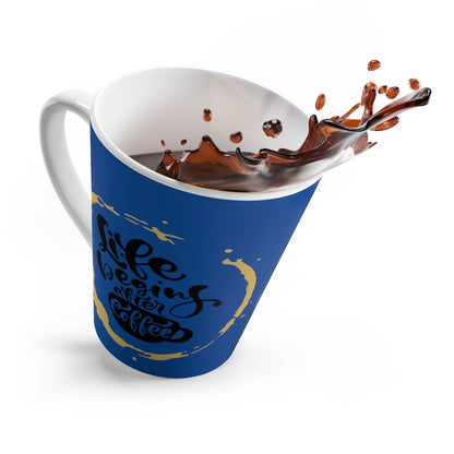 Life Begins After Coffee Blue Latte Mug - Tea Cup