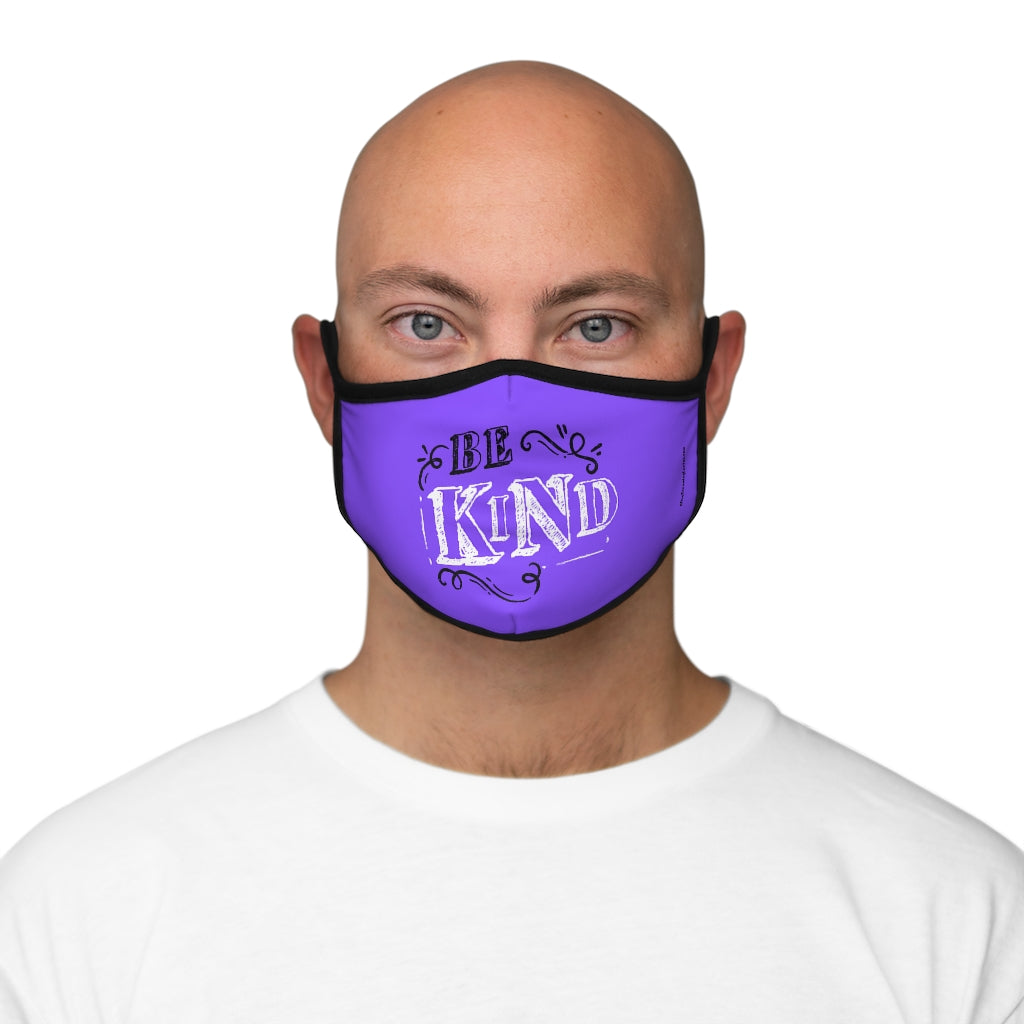 Be Kind Purple Classic Style Form Fitted Polyester Face Covering Mask