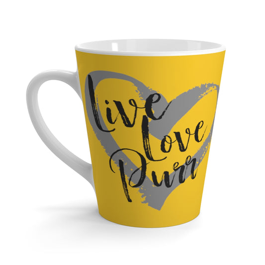 Live Love Purr - Gold Coffee Latte Mug - Tea Cup