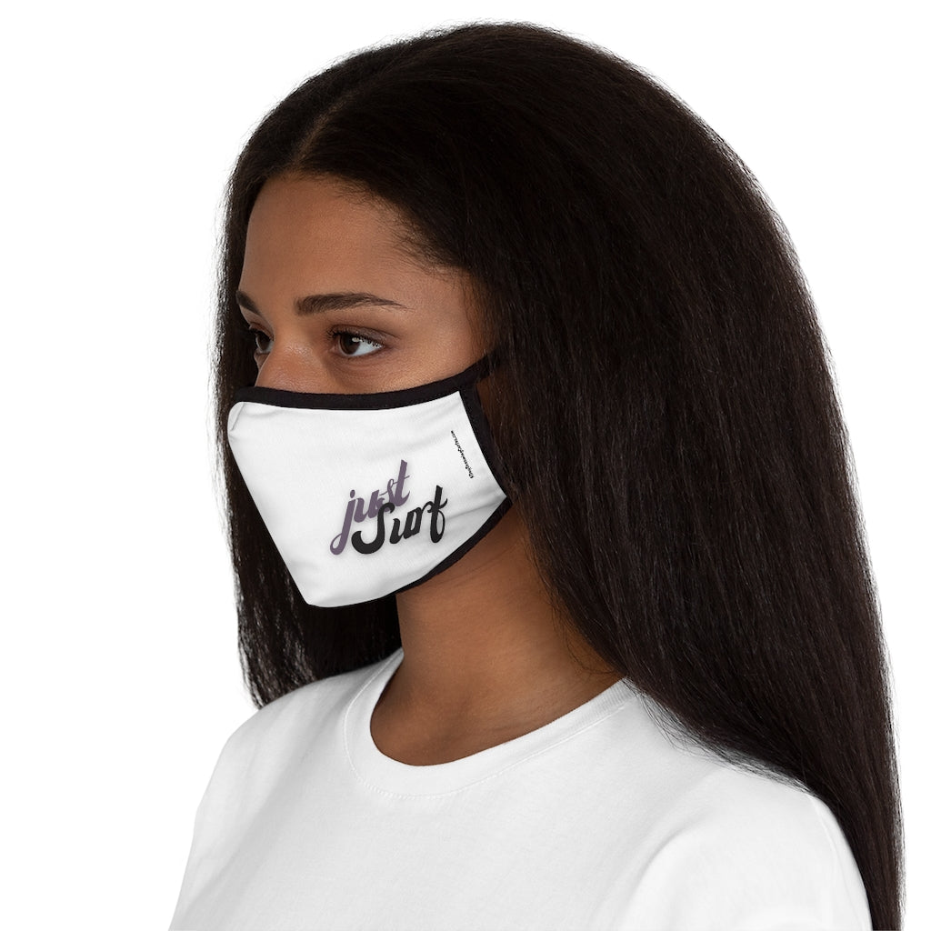 Just Surf Surfer Black and White Hawaiian Style Form Fitted Polyester Face Covering Mask