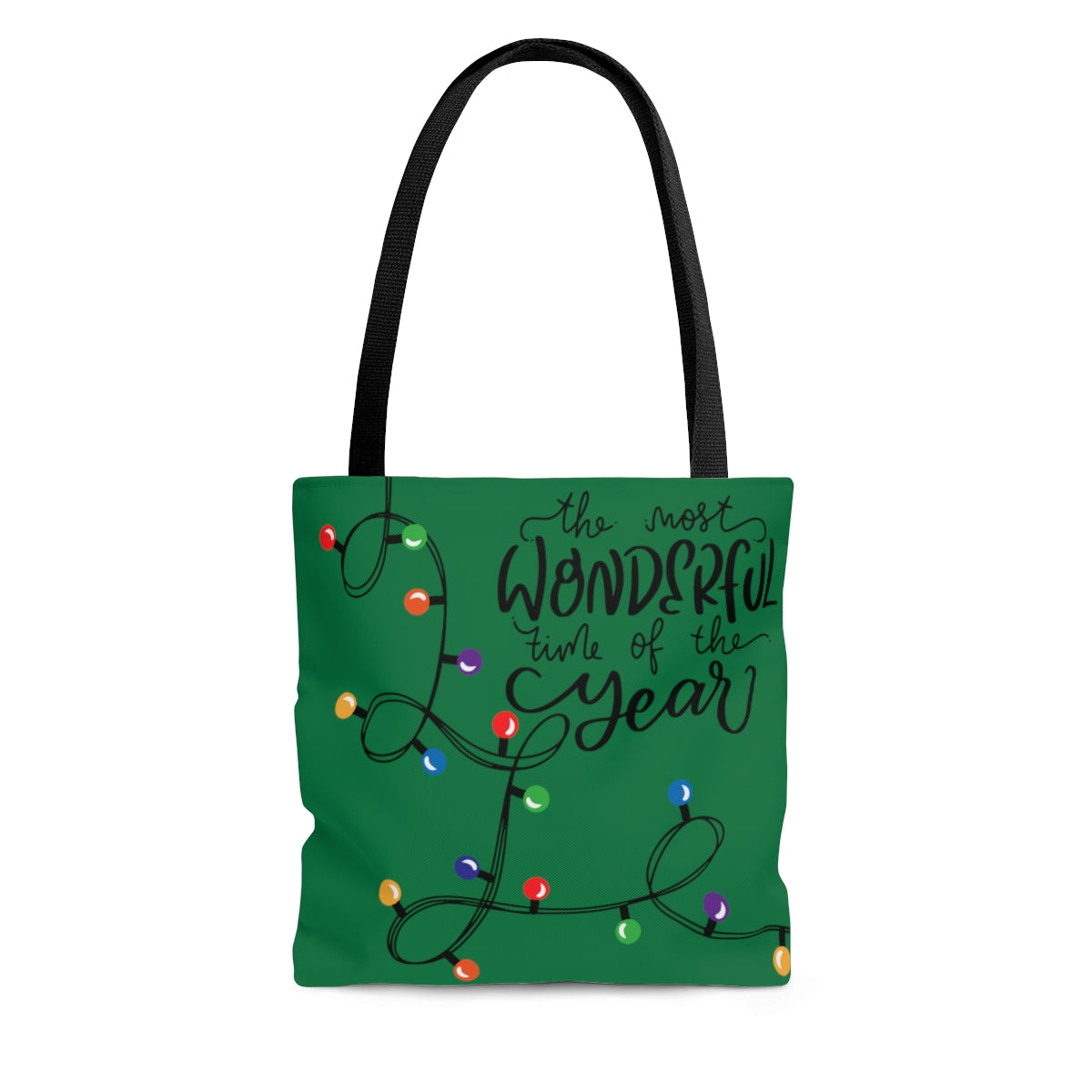 The Most Wonderful Time of Year Green Tote Bag - Travel Grocery Carry-on