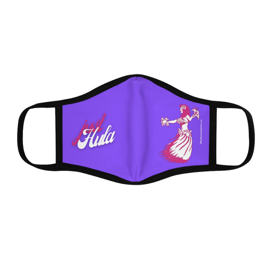 Just Hula & Hula Dancer Purple Hawaiian Style Form Fitted Polyester Face Covering Mask