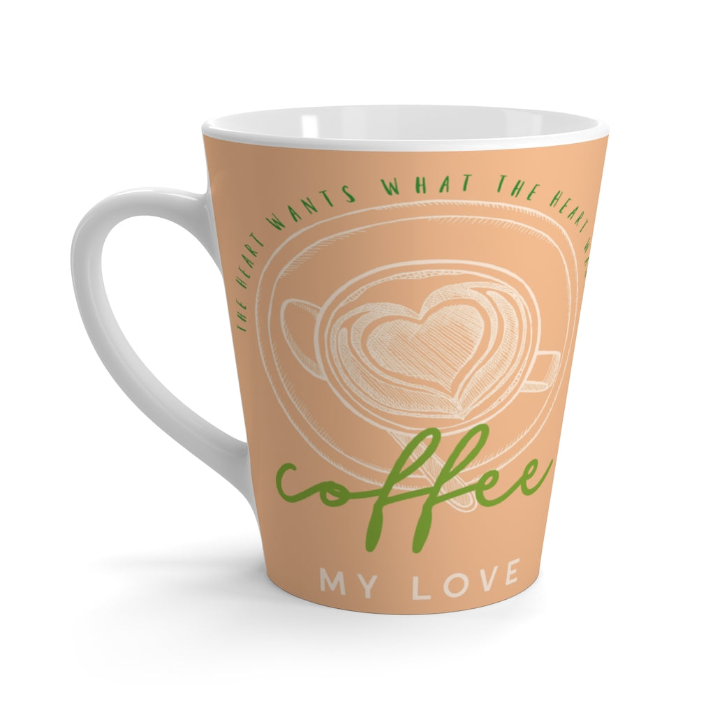 The Heart What's What The Heart Wants Brown Green Latte Mug